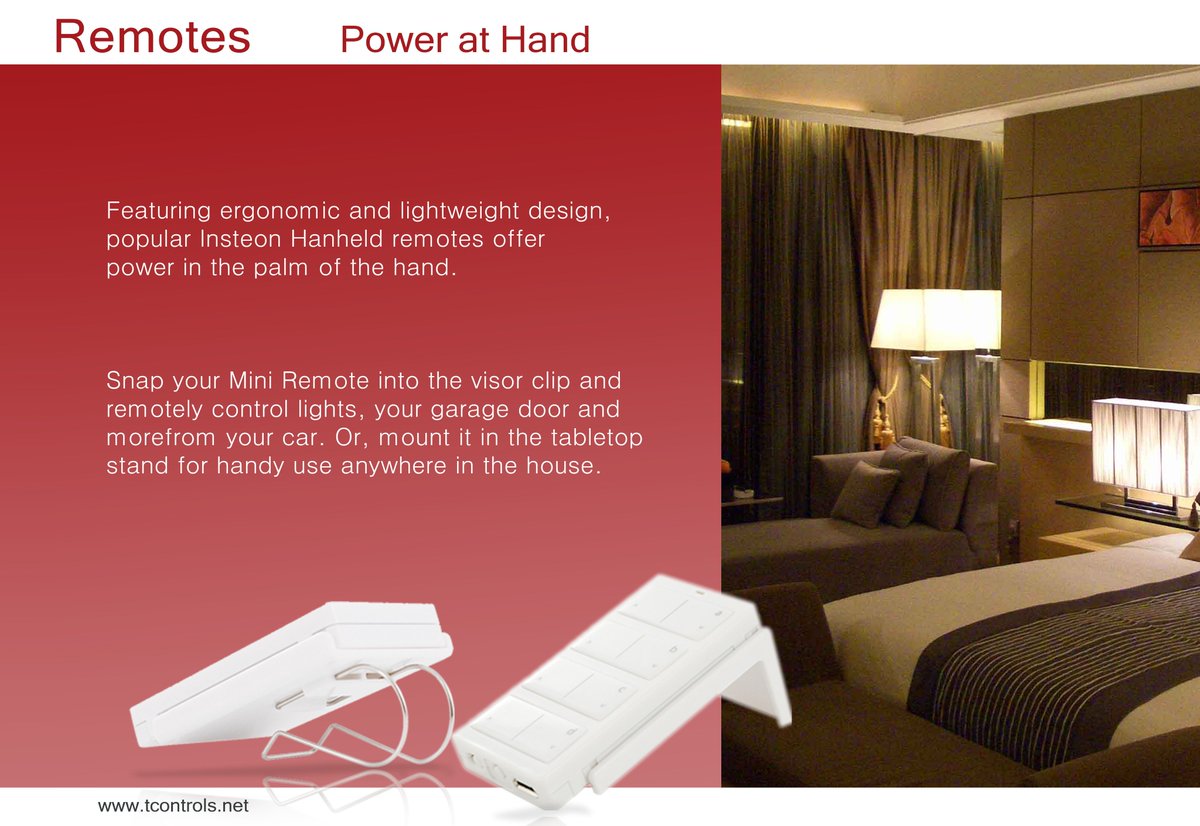 Tech_Controls's tweet image. Control  Lights, Garage door etc in your home with Insteon wireless mini remote.  Write to us on info@tcontrols.net.