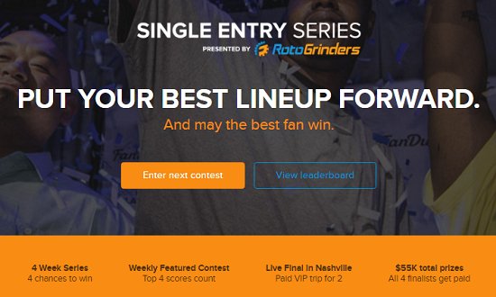 RotoGrinders's tweet image. FanDuel Single Entry Series Recap! buff.ly/2aRHqXd