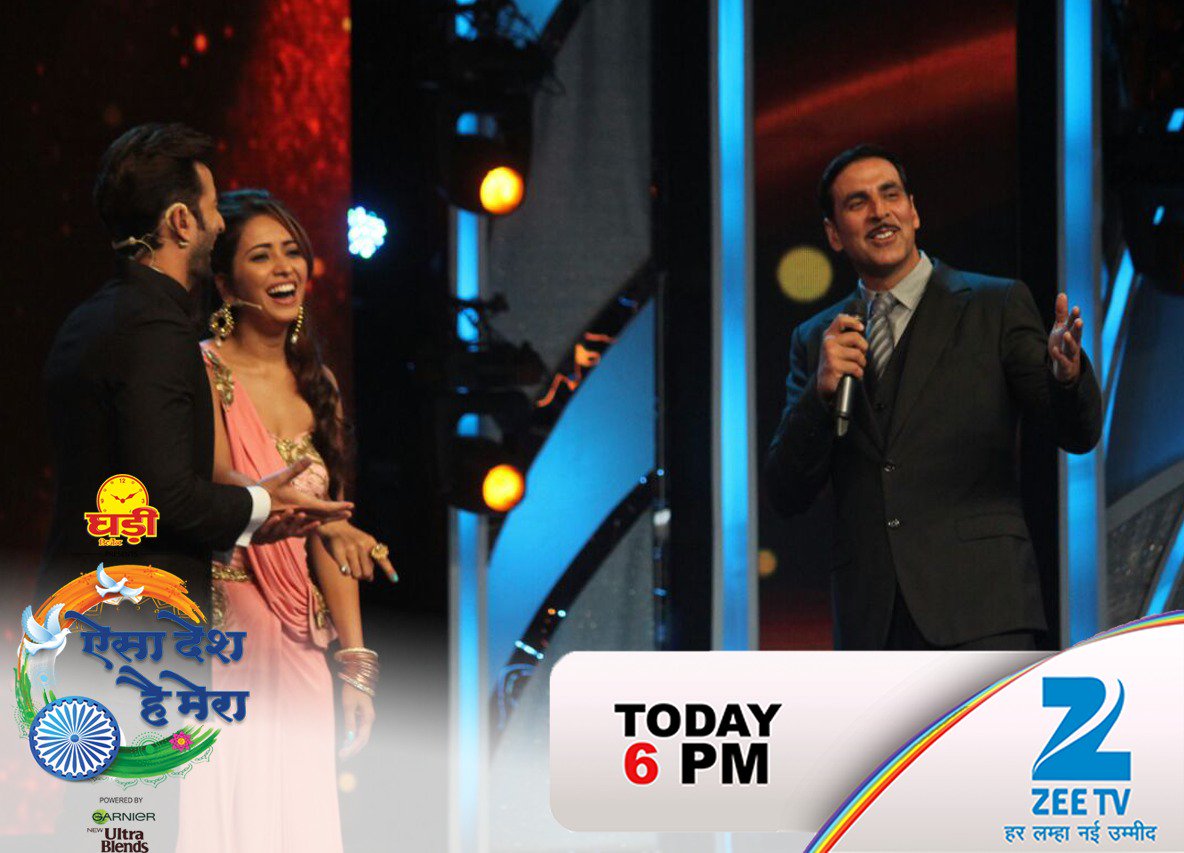 ZeeTV's tweet photo. Kijiye guftagu @Rustom_Film a.k.a @akshaykumar se, aaj sham 6 baje #AisaDeshHaiMera par! https://t.co/03HO9Ft6bL