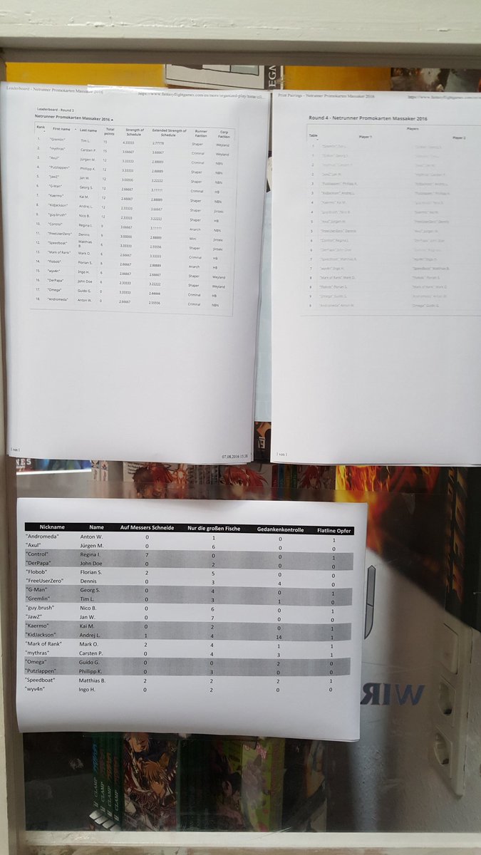 ANR_Bitstream's tweet image. End of Round 3 of 5 on the Netrunner Promo Massaker Tournament in Krefeld Germany.