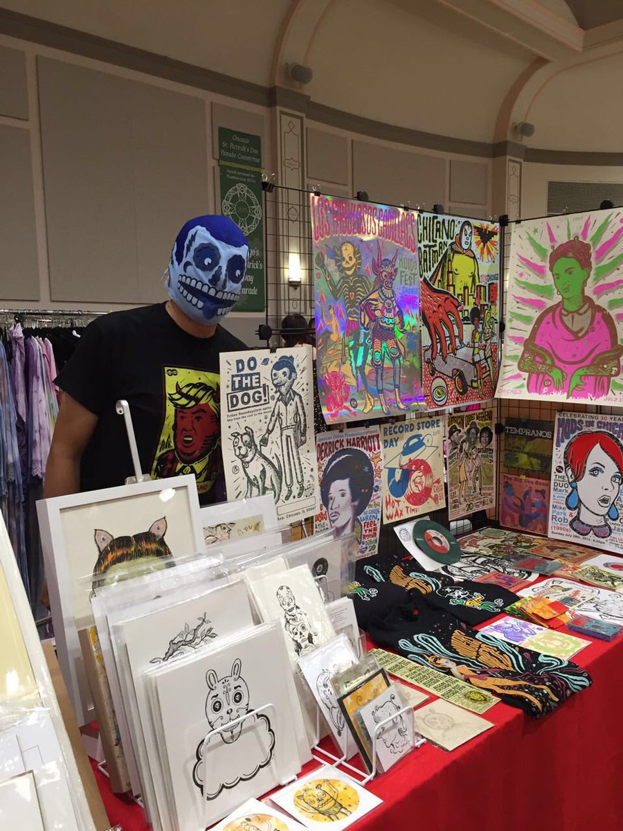 chemaskandal's tweet photo. Come over to @Chicago_Reader 's #MadeInChicagoMarket #MadeInChi until 5PM https://t.co/vfDHuIJf5A #PrintMaking #Ska https://t.co/vRyf7U1N7P