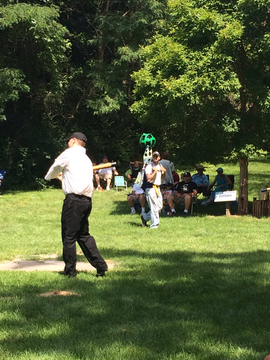Lakecountyparks's tweet photo. 1860 meets 2016 as #indianagoogletrekker visits historic Grinder Field and a vintage baseball match @INParkandRec https://t.co/yctW6nJEXe