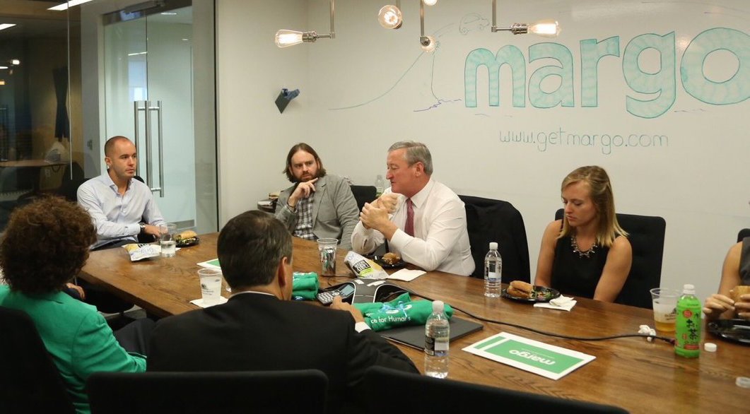Pictured: YEC'er <a href="/ZachBRobb/">Zach Robbins</a> of <a href="/Get_Margo/">Margo</a> hosted <a href="/PhillyMayor/">Mayor Cherelle L. Parker</a> <a href="/startupleaders/">PhillyStartupLeaders</a> to discuss #tech innovation in #Philly
