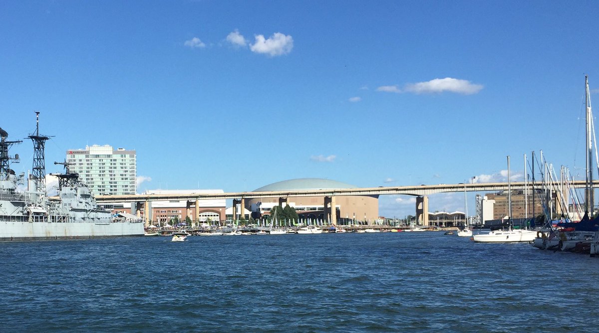 UpstateNYUnited's tweet photo. . @CanalsideBflo from the water on a beautiful #UpstateNY summer weekend. #visitbuf https://t.co/bE59d8lAT3
