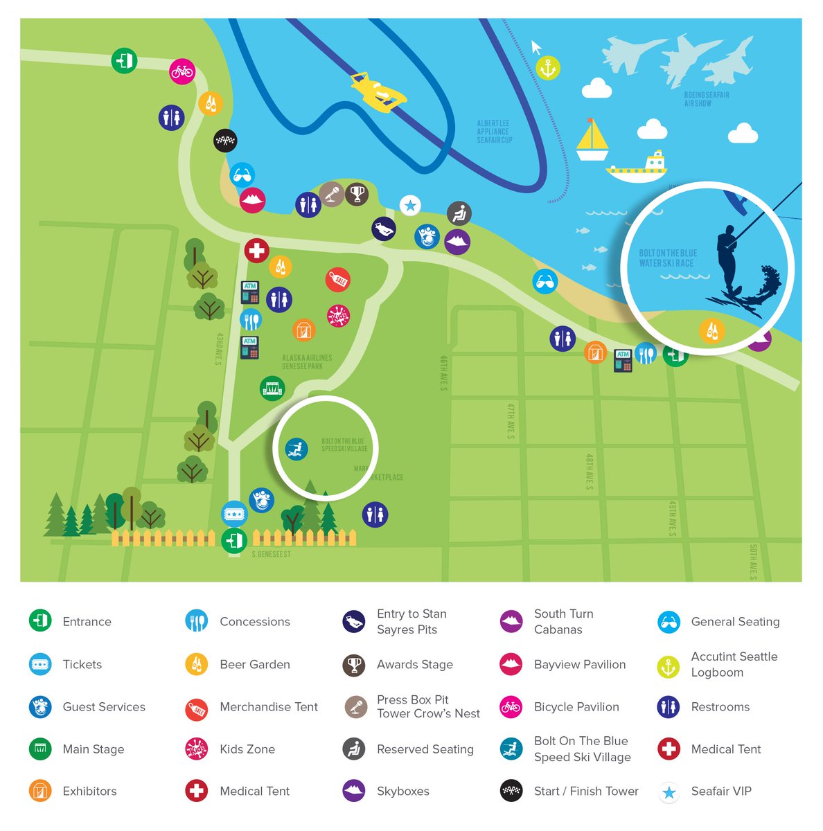 BoltOnTheBlue's tweet photo. Coming down to @SeafairFestival see the fastest thing on skis? Here's a map to help you find us! #waterskiracing https://t.co/9lbzlrFDkX