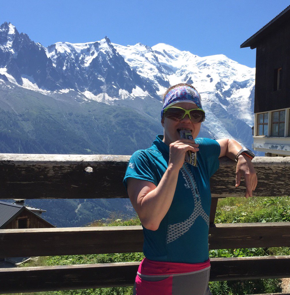 Great day out in the mountains.  Mont Blanc in the background. Fuelling up with my favourite flapjack <a href="/ChiaCharge/">Chia Charge</a>