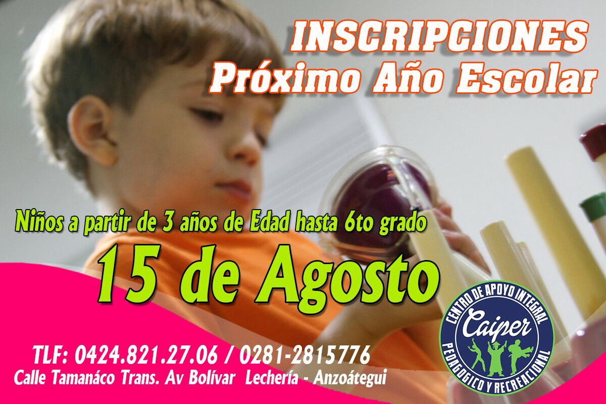 Caiperanz1's tweet photo. A partir del 15 de Agosto comenzamos con las inscripciones para el próximo año escolar info 04248212706 https://t.co/BhqpJJZHBV