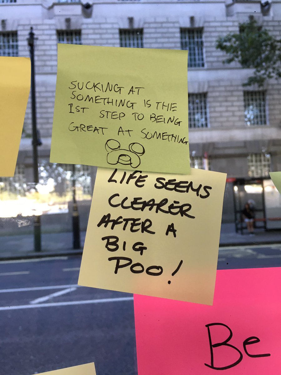 sparksofben's tweet photo. London Bus Stop full of positive affirmations. https://t.co/8WWwrMtzeH