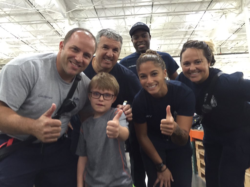 cminner's tweet photo. These are the heroes from Clearwater Fire Rescue Station 49 who saved Ernie today! Thank you, @CLWPublicSafety! https://t.co/NZl08h6hi3