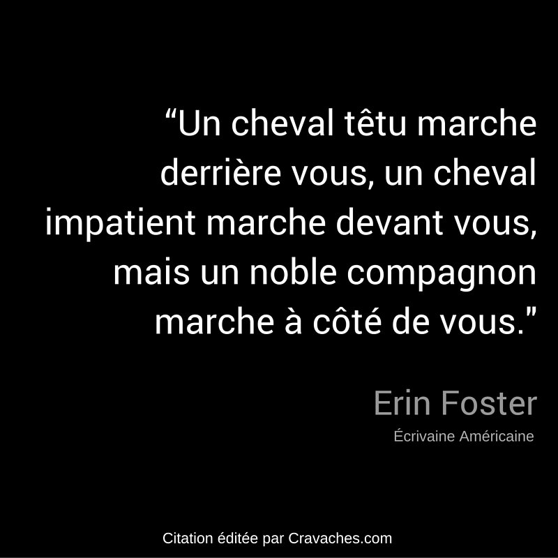 cravachesFr's tweet photo. “... Un noble compagnon marche à côté de vous” Erin Foster #CravachesFr https://t.co/R1tqgkZJrM