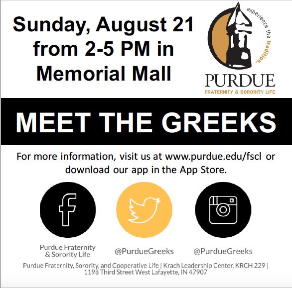 Only two more Sundays until Meet the Greeks! Come and learn about our chapters.