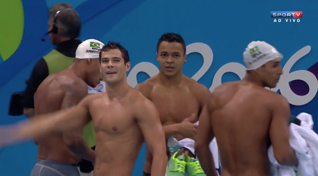 alexpussieldi's tweet photo. #Rio2016 #swimming  Missão cumprida: estamos na final https://t.co/sv4mdKdDRD