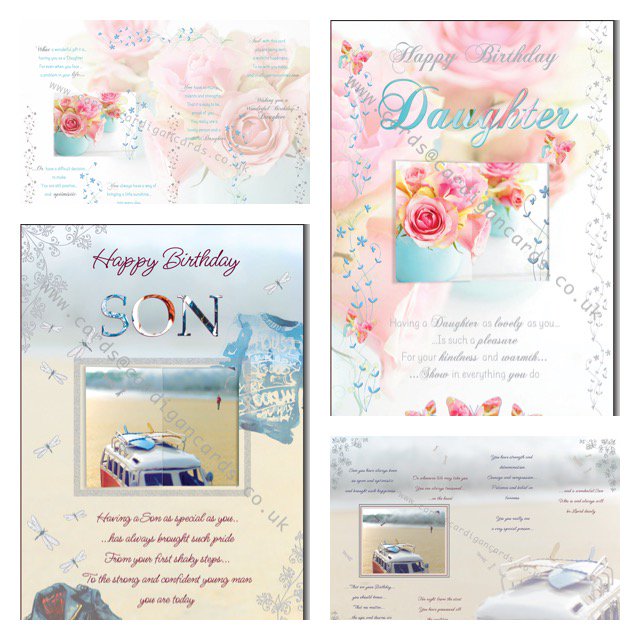 New releases... 3D Large Son &amp; Daughter Birthday cards with silver foil throughout lovingwords.co.uk