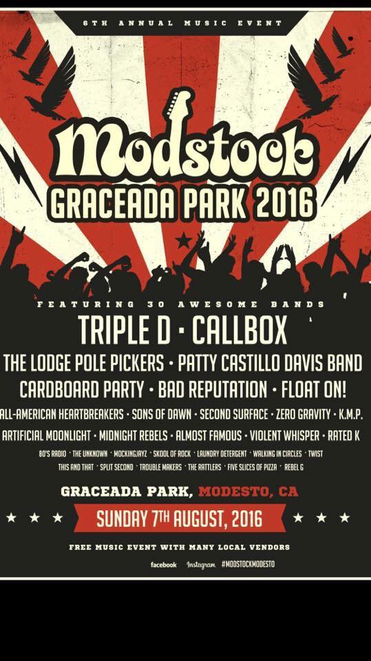GoMoDowntown's tweet photo. Happening now! 30 all ages bands, all ages, Graceada Park, FREE & great rock! Don’t miss this. #modstock #mama2016 https://t.co/dhxrRoIqZF
