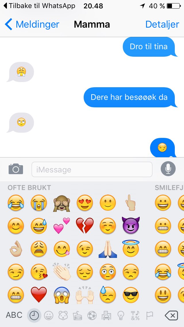 Når mamma tror hun er kul fordi hun bruker emojis😒