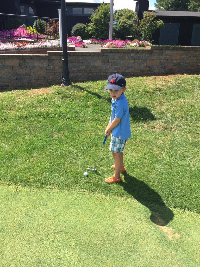 ?Image: Jade Mccarthy's son playing golf