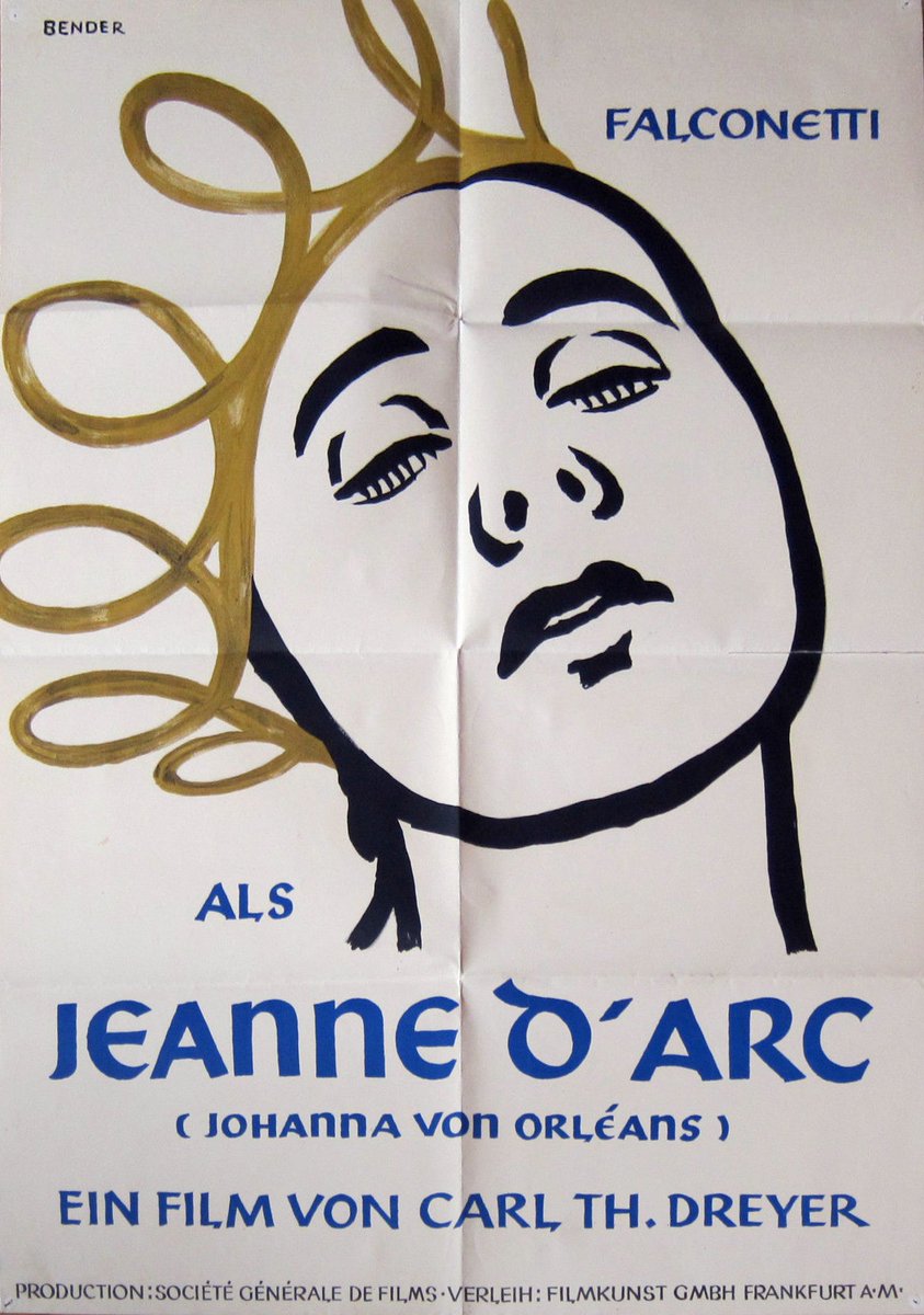 DiscretObscur's tweet photo. FAVORITE POSTERS - German Poster by Bender and Italian Due Fogli by #CarlantonioLongi for #ThePassionOfJoanOfArc https://t.co/JLr899F3vJ