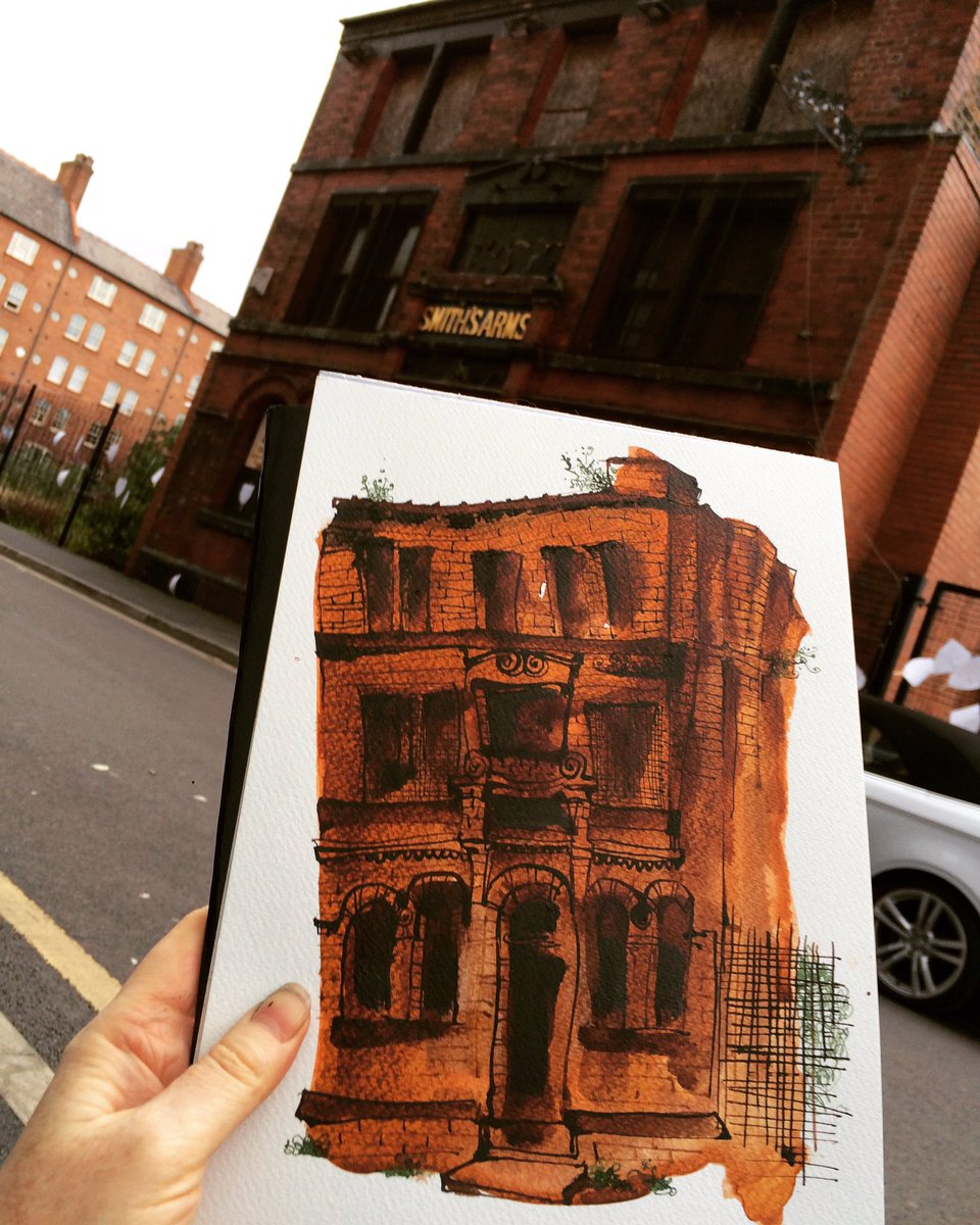 aheavysoul's tweet photo. @mcrshield held #protestpicnic today to say a sad farewell to #SmithsArms (I forgot a gold pen to put lettering in). https://t.co/G6Ilbm3fty