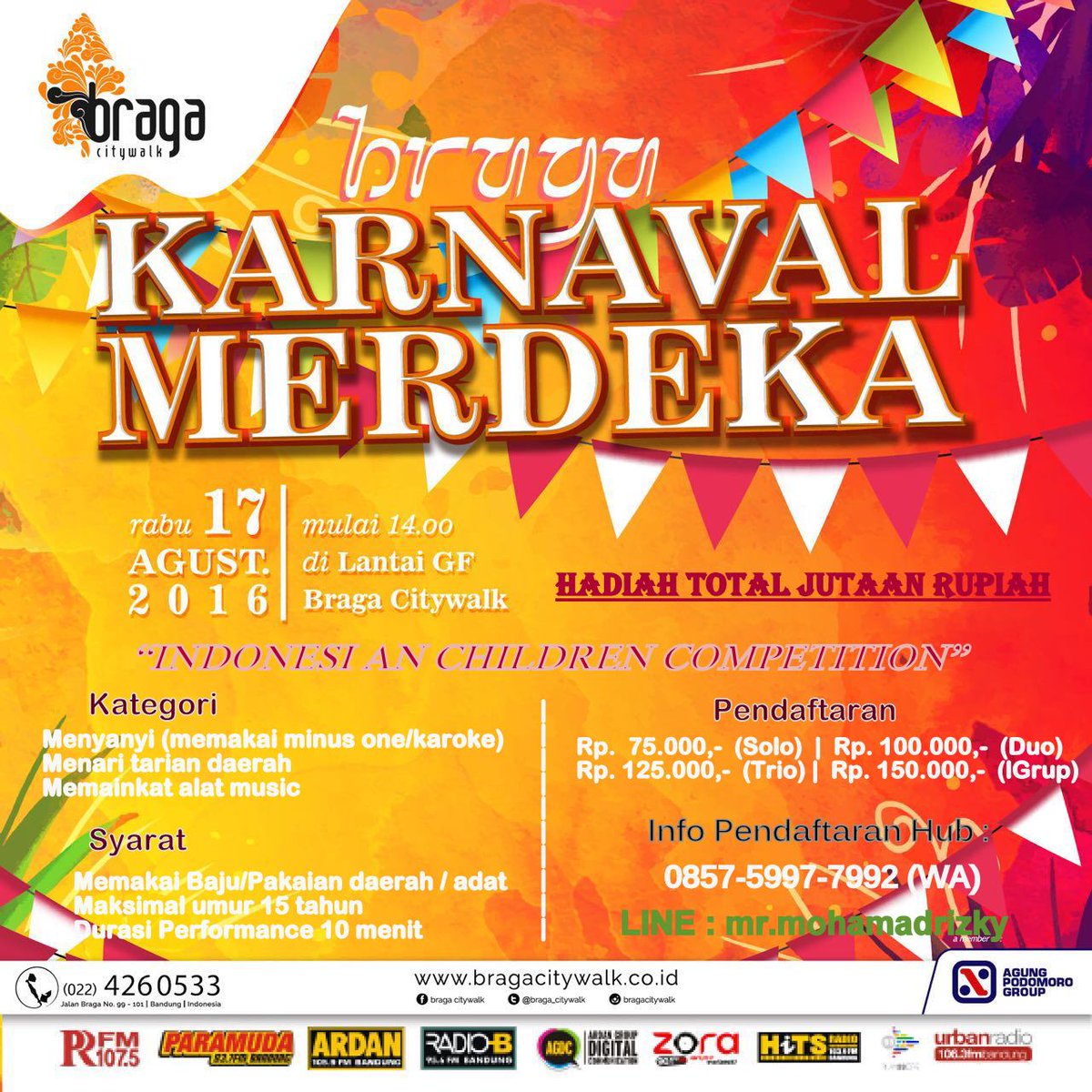 "Indonesian Children Competition" Wednesday, 17th August 2016 At <a href="/Braga_Citywalk/">Braga Citywalk</a> Info Hub: 085759977992 (WA)