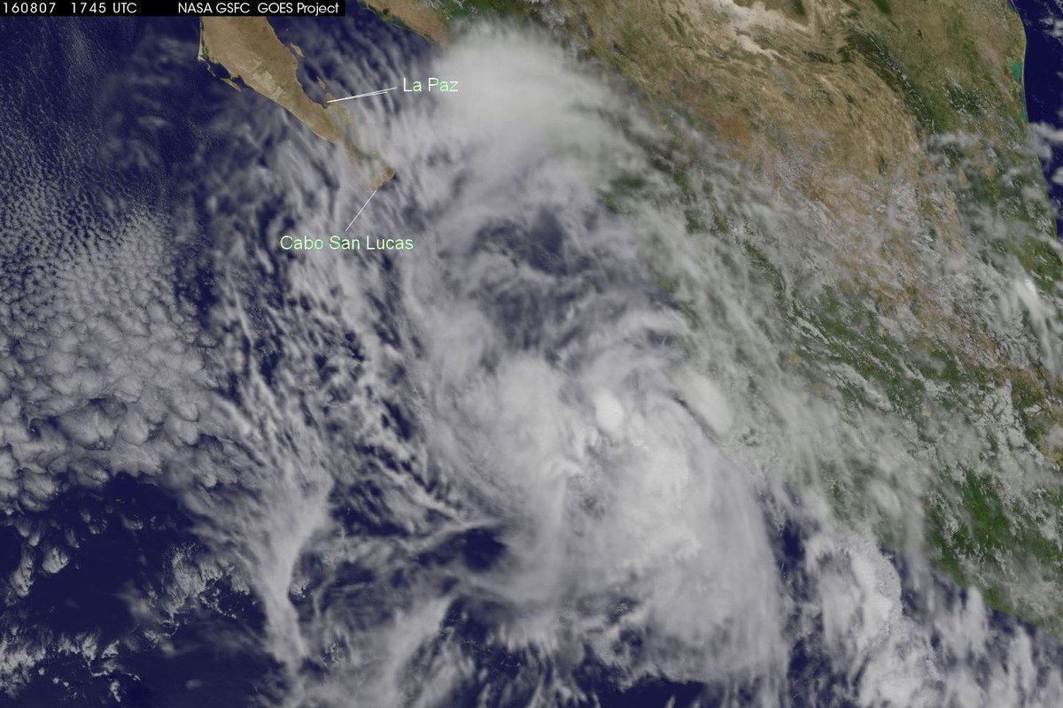 Tropical storm watch is in effect for southern Baja  California from La Paz southward including Cabo San Lucas
