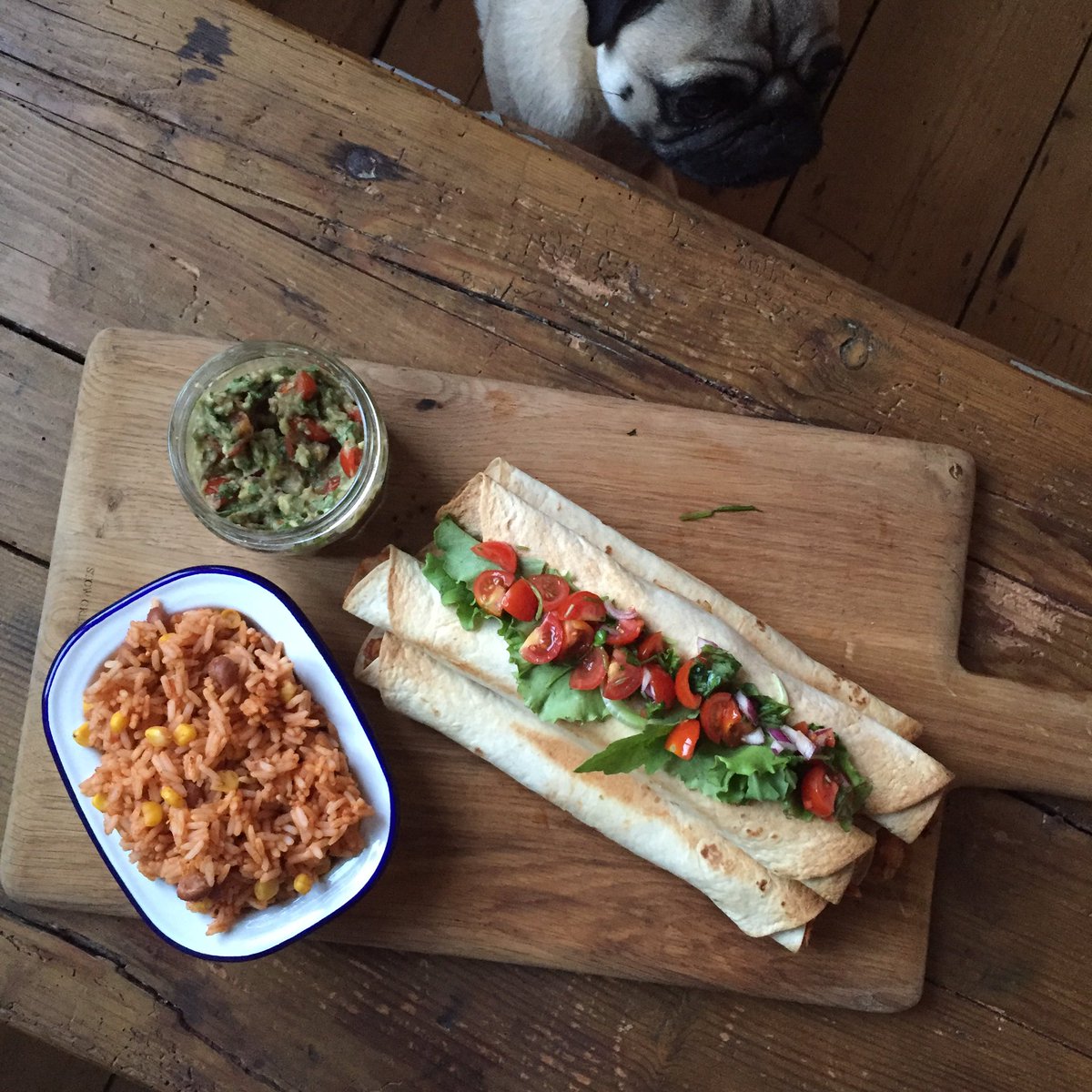 Sweet Corn and Green Chili Baked Flautas from <a href="/thugkitchen/">Bad Manners</a> and a hopeful Travis 🌮 #whatveganseat #vegan