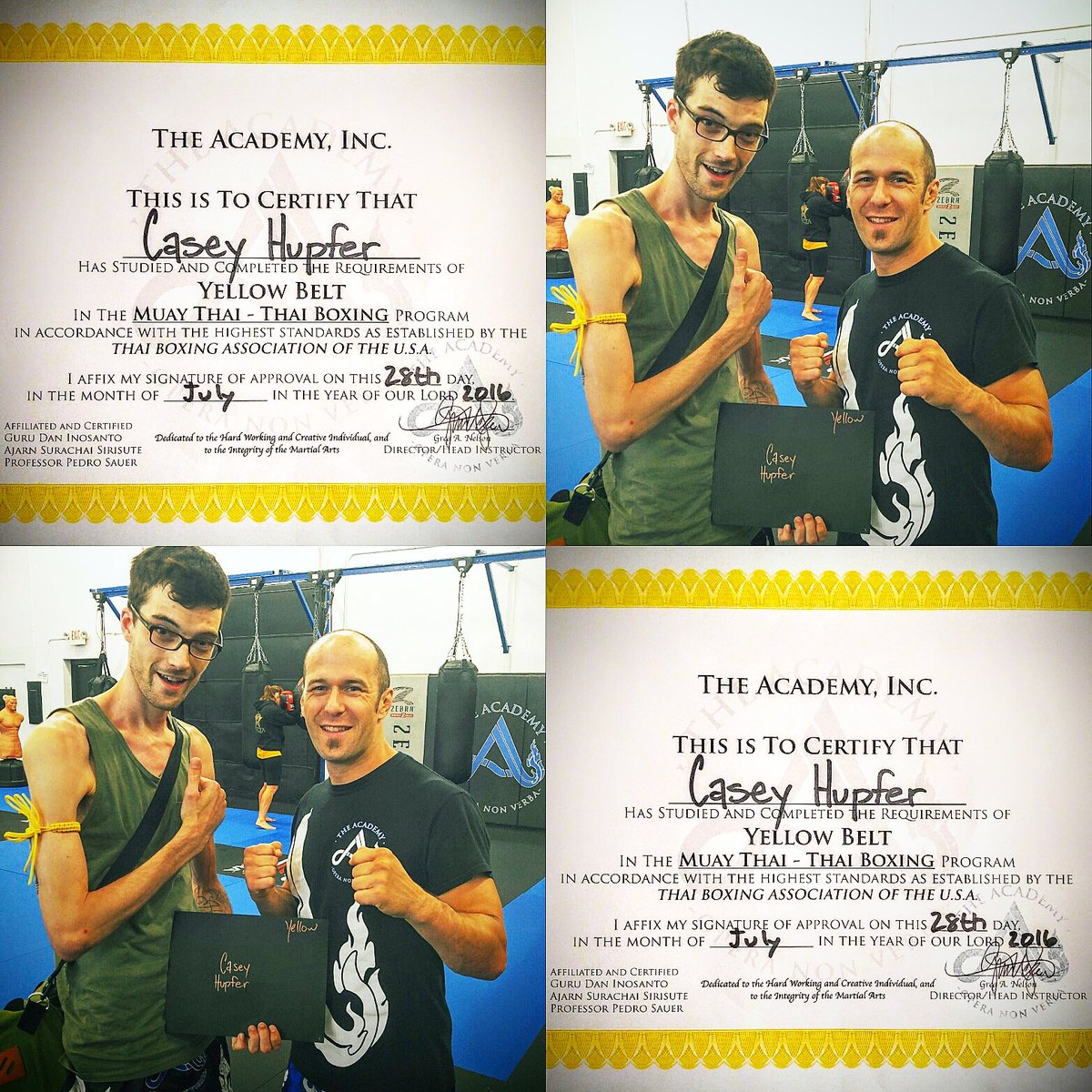 KCHup4's tweet photo. Yellow Belt! 😃👊 #MuayThai #Goals #yellowbelt #stoked #progress #Academy @MMAACombatZone https://t.co/kXOKxR2cgR