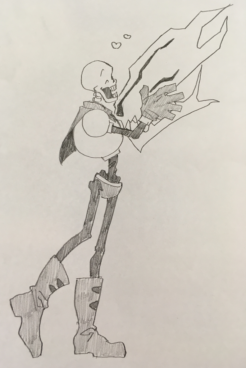 @undertale_ntbr 実はwingdings使えるパピルスとガスターブラスターと小さい頃から仲良しなパピルス 