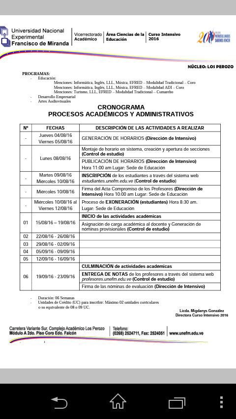 PPR_UNEFM's tweet photo. Cronograma de cursos intensivos educación - UNEFM https://t.co/iBFuurx5W6