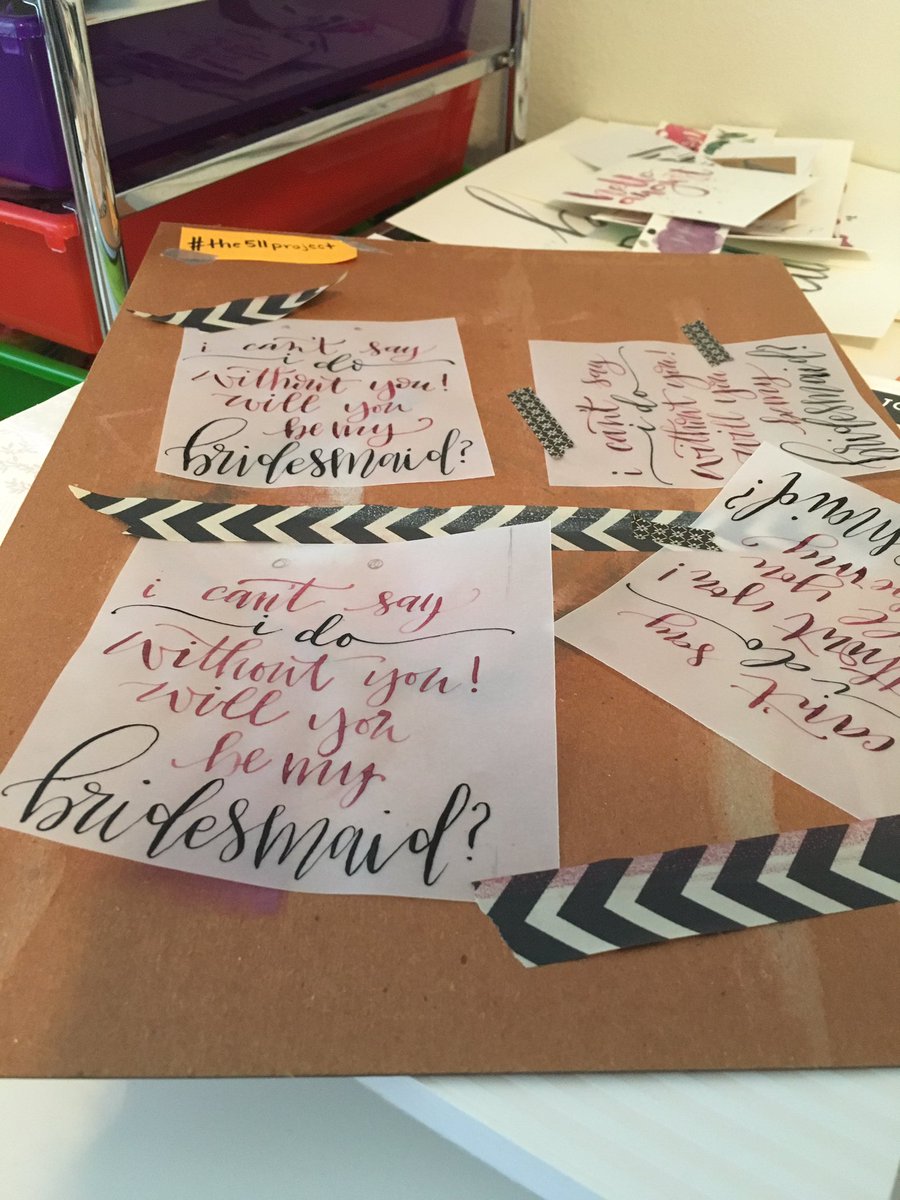 apopofconfetti's tweet photo. Working on these adorable bridesmaids cards today #moderncalligraphy #weddingcalligraphy https://t.co/HRNNoWjPOM