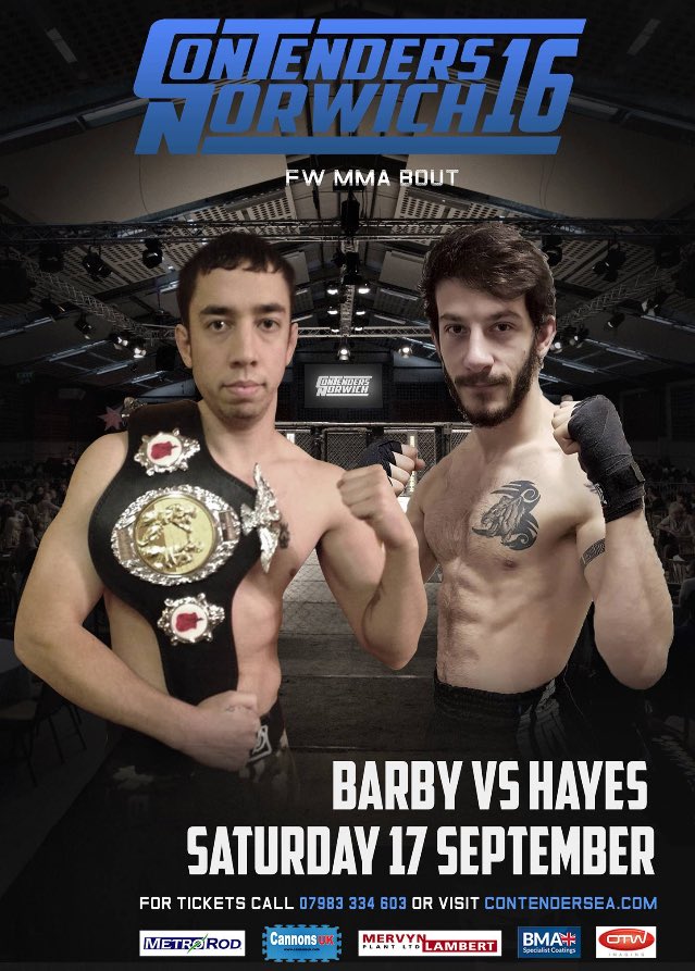 ryan_barby's tweet photo. Next MMA fight announced  tonight on contenders. dm for tickets or information👊👍😃#teammahico #teamavaddon #teambarby https://t.co/4t0v7ptwoH