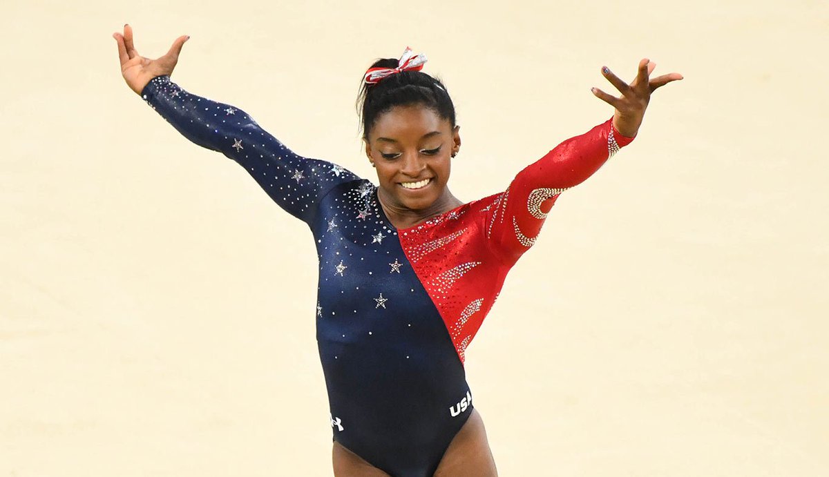 NBCOlympics's tweet photo. .@Simone_Biles, @Aly_Raisman qualify for all-around final. #ArtisticGymnastics #Rio2016 https://t.co/l4LyatF8lz https://t.co/GZp7AdORTn