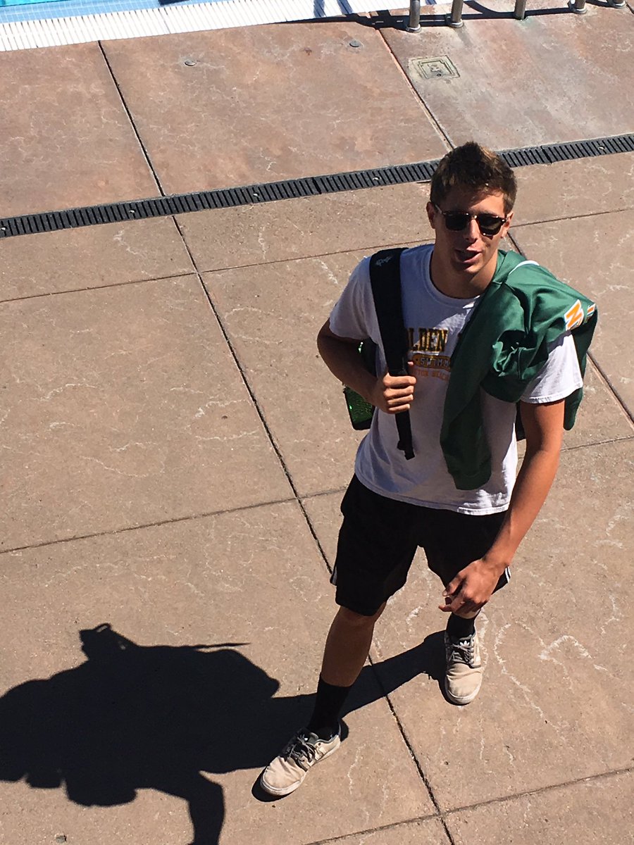 GWSwimClub's tweet photo. @JonnBoi500 has arrived for finals tonight https://t.co/lMa1HS1Rq8