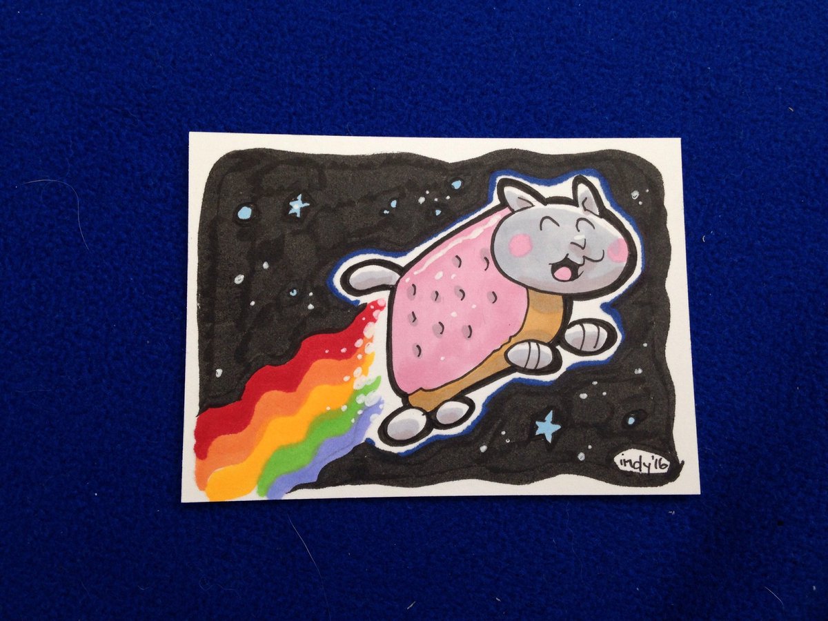 LunarBistro's tweet photo. Custom Nyan Cat and Pikachu sketch cards for #pdxaacf2016 ! https://t.co/OcaNRL77fU
