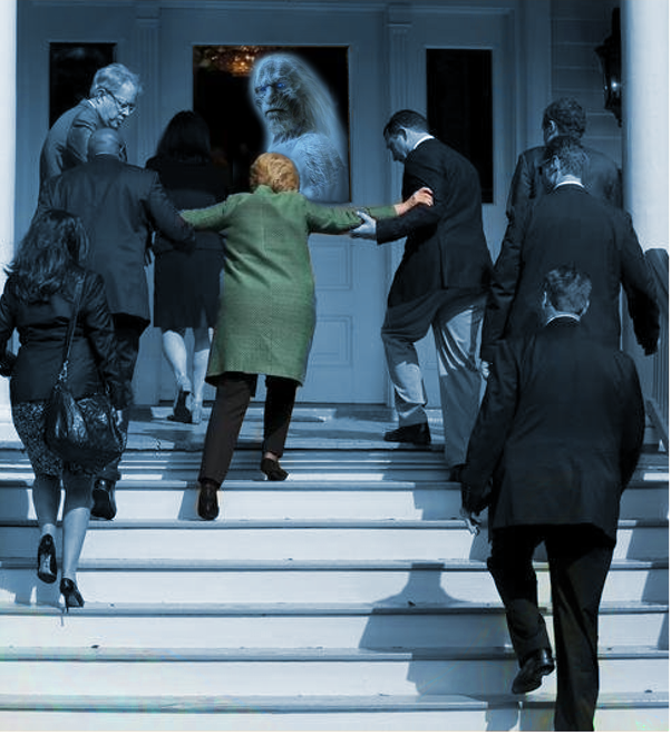 serr8d's tweet photo. @TEN_GOP Hillary needs help. Her staff knows *just who she needs to see*...
#ZombieHillary https://t.co/FumsTKDYHX