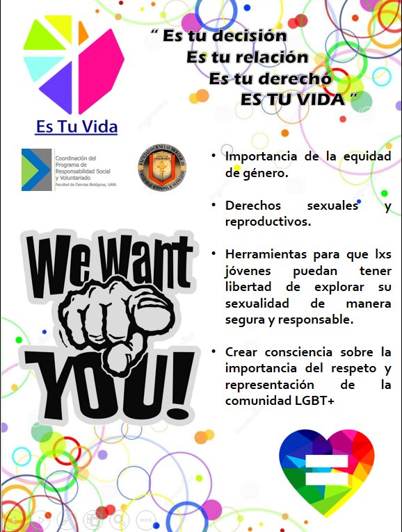 EsTuVida's tweet photo. ¡Se parte del #Voluntariado! :D #EsTuVida #Derechos #Igualdad #Diversidad #Sexualidad @biologiauanl @RSFCB https://t.co/3iBw3uY5gE