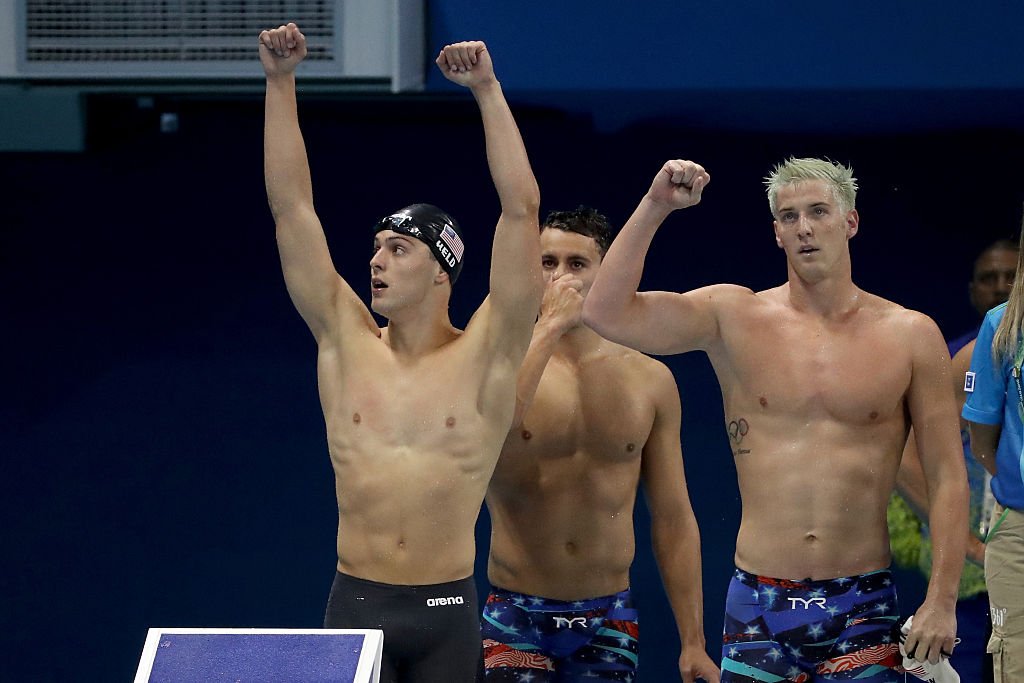 sbstryker's tweet photo. Ryan Held crying when he gets his gold medal shows you can bring him home to mom AND he’s easy on the eyes too https://t.co/XzdQPEcqdx