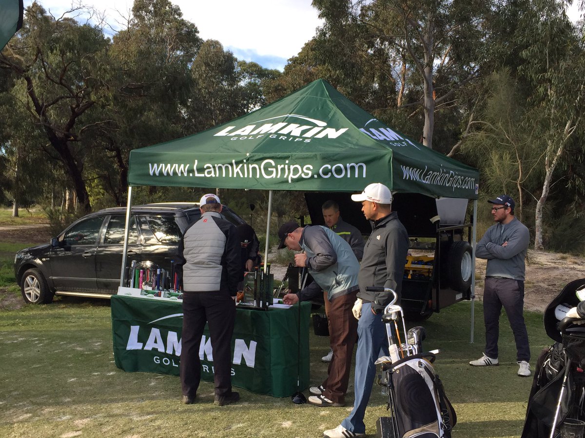 Great to have <a href="/LamkinGrips/">Lamkin Grips.</a> at Major No.6 giving away 1 grip to everyone in our capacity field #gripit&amp;ripit #golf
