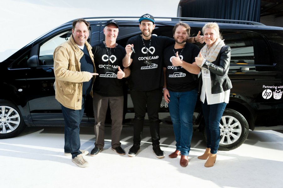 StartupDailyANZ's tweet photo. .@codecampau wins #hackmyvan @MercedesBenz #hackathon @philipdalidakis #startupaus #coding https://t.co/u762Zdxicz https://t.co/F6qPP9MLos