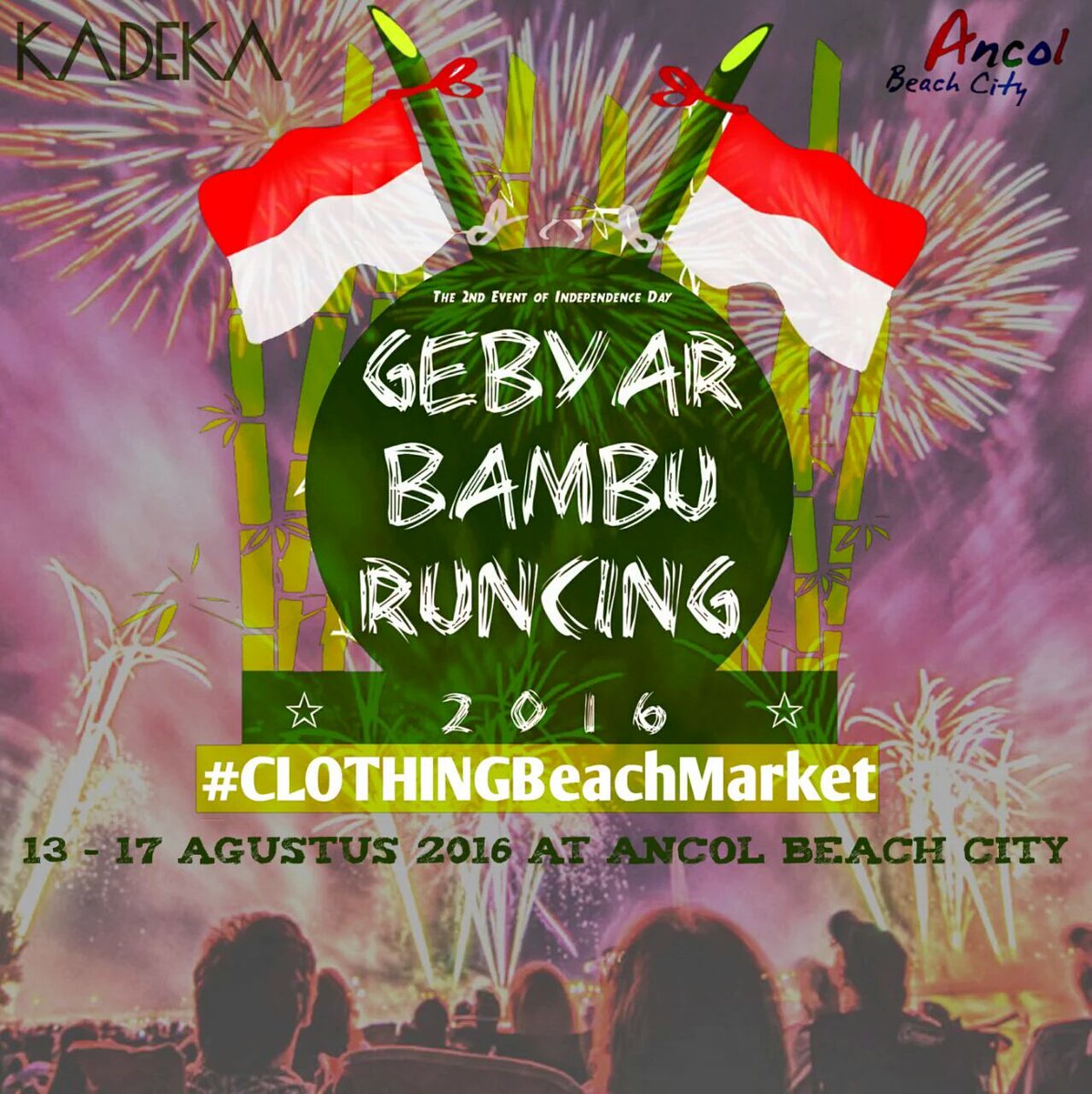 cekdis's tweet photo. GEBYAR BAMBU RUNCING 2016 #clothBEACHmarket 13-17 Aug16 @ancolbeachcity OPEN Booth WA 082123174411/081289686051
https://t.co/vvTcdpqNvC g