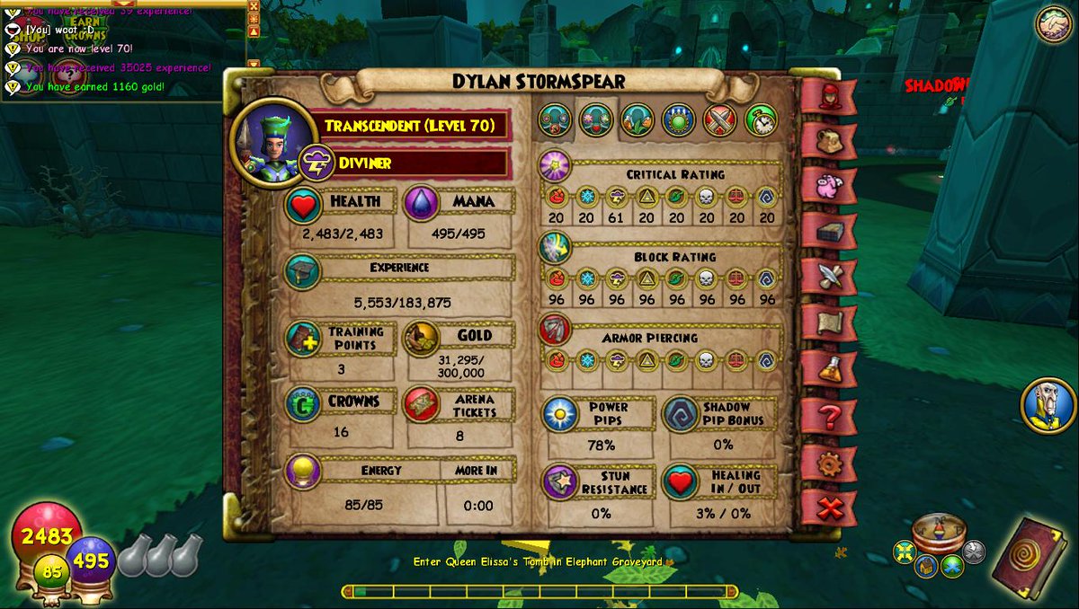 Spear700000's tweet image. Transcendent! #Wizard101 #Level70