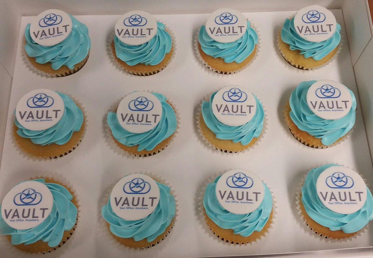 BuiltonTrust's tweet photo. What better way to celebrate 10 years of providing a secure #cloud platform through #VAULT than cupcakes! #yum! https://t.co/mLbRtnnSWp