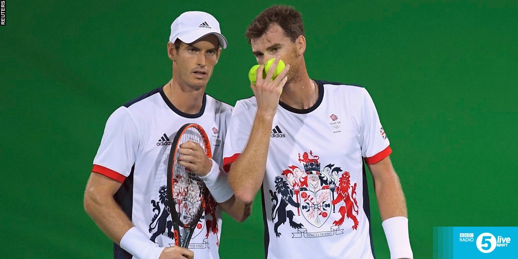 5liveSport's tweet photo. Andy &amp; Jamie Murray beaten in men's doubles

Murray brothers - OUT
Williams sisters - OUT

Not a day for siblings https://t.co/Da9xwCSvaP