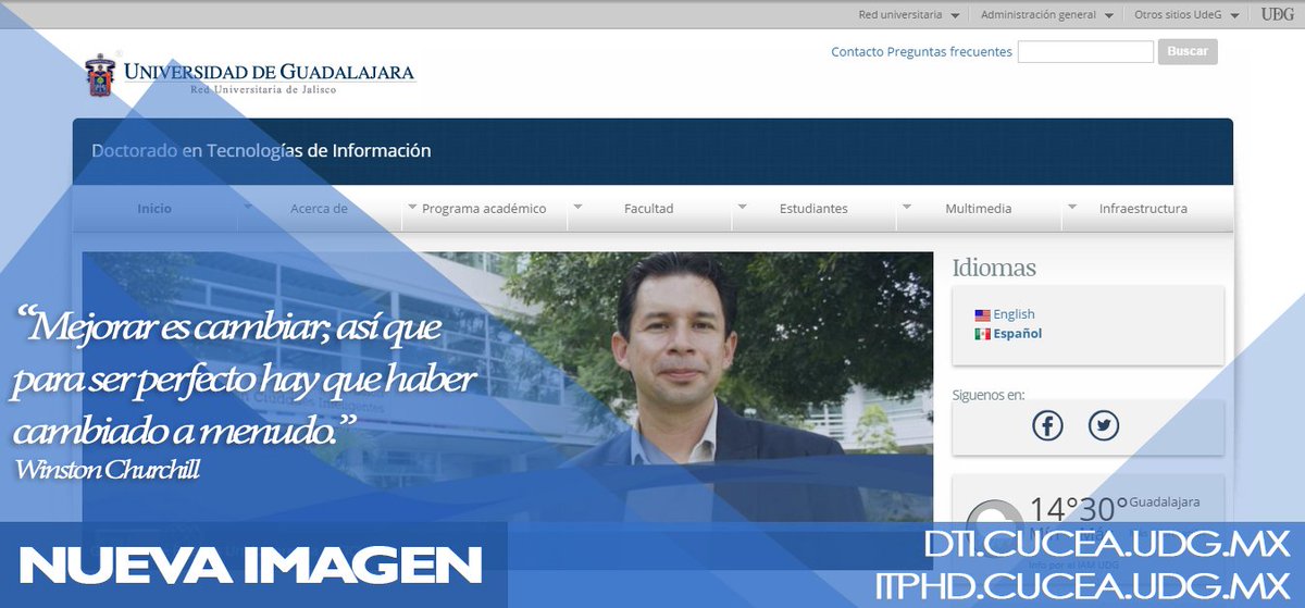 itphd's tweet image. ¡Nos renovamos! Nueva apariencia. 

#CUCEA #ITPHD #DTI