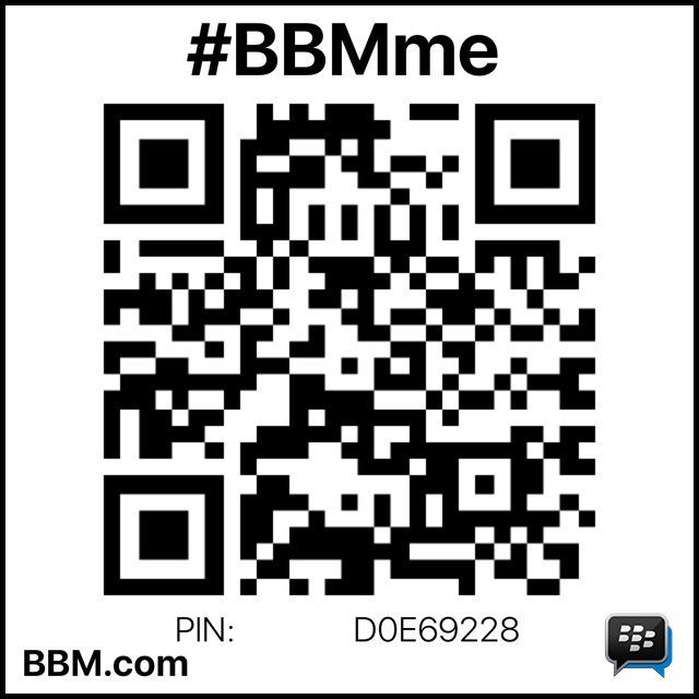 #BBMme PIN:D0E69228
pin.bbm.com/D0E69228