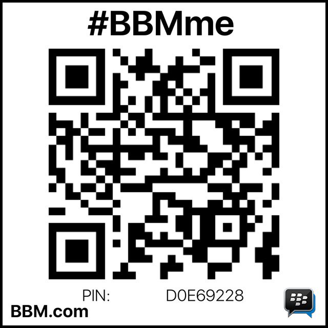 #BBMme PIN:D0E69228
pin.bbm.com/D0E69228