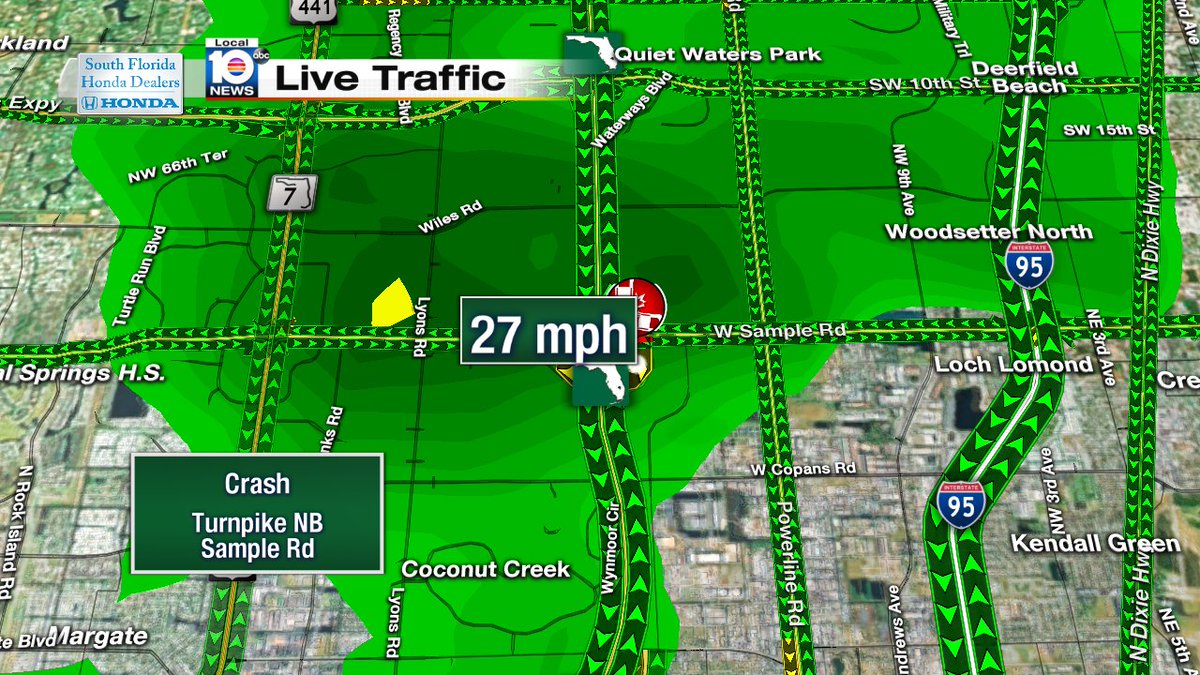 Crash on Turnpike NB and Sample Rd #TRAFFIC https://t.co/8Dbs2ser28