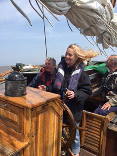 At the helm of HMS Pickle, fab