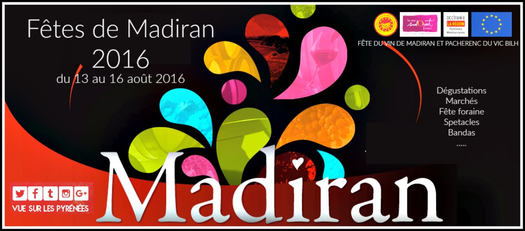 vuesurpyrenees's tweet photo. Fêtes de #Madiran 2016 
du 13 au 16 août  #vin #VicBilh #béarn #hautespyrénées #terroir https://t.co/ZfkMZF9JzG https://t.co/yeGyXlrtoT