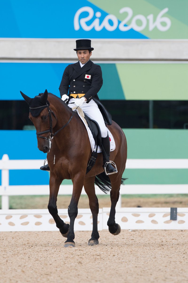 公式 Fei Japan 国際馬術連盟 本日 総合馬術の 大岩義明 と ザデュークオブカヴァン が馬場馬術の演技を減点47 0点で終えました 8月9日 現地時間 のクロスカントリーも応援しましょう Twohearts 馬術 オリンピック リオ16