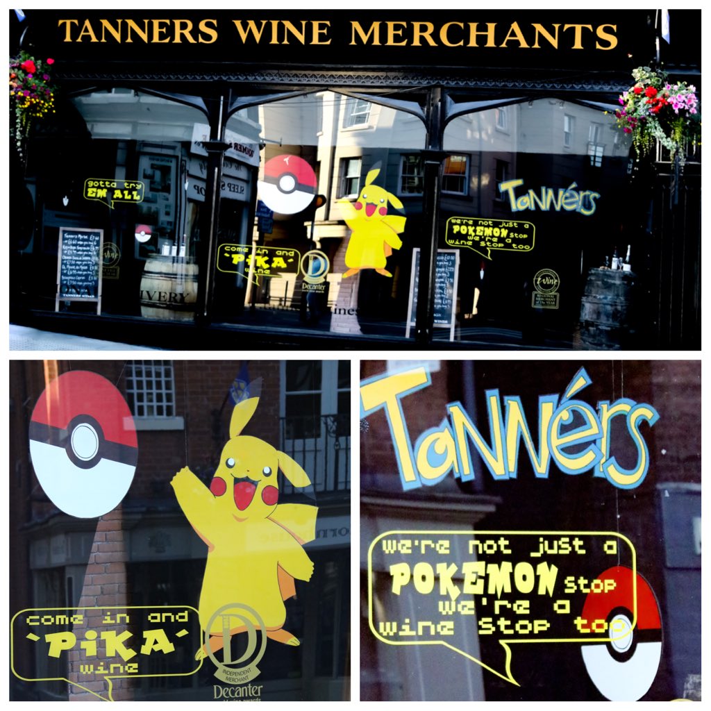 TannersWines's tweet image. New window display!!!#Shrewsbury 😀 Not just a #Pokémon Stop we're a Wine Stop 🍷 #PokéStop tanners-wines.co.uk